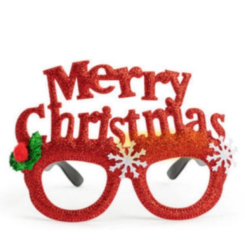 Demdaco Red Merry Christmas Holiday Glasses